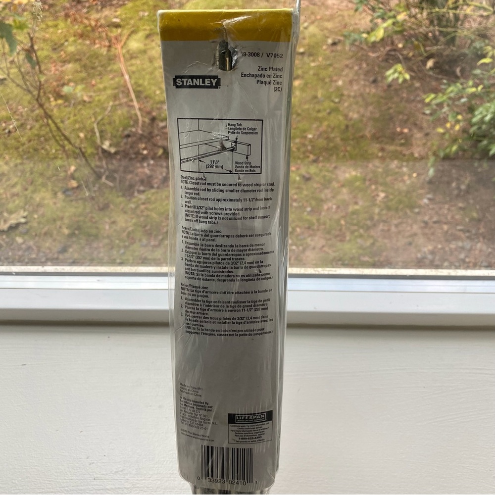 Stanley Adjustable Closet Rod Zinc Plated 18”~30” Easy Install NWT